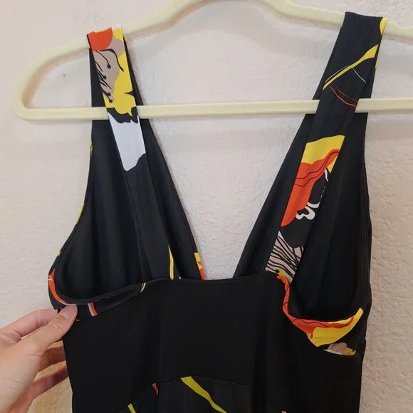 Hypnotized Dress Women XS Black Bright Floral Knit Maxi Sleeveless Casual Summer - Picture 7 of 12